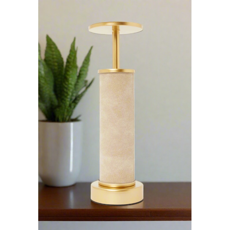 Beige Metal Decorative Candle Holder