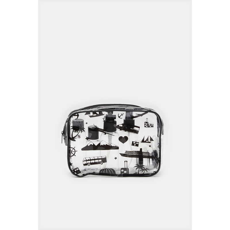 Black Print Travel Bottle Set (9 Piece)