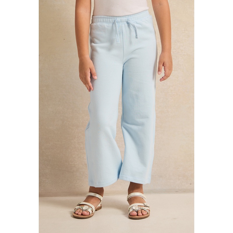 Blue Cut & Sew Wideleg Active Track Pants