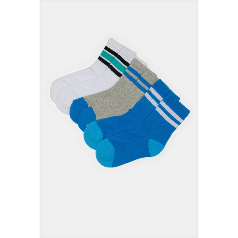 Boys Assorted Crew-Length Socks Set (3 Pairs)