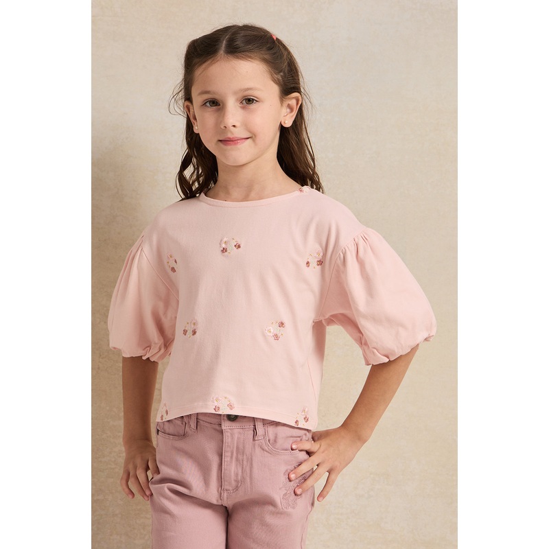 Girls Pink Embroidered Top|2-3 Years|3-4 Years|4-5 Years|5-6 Years|6-7 Years|7-8 Years
