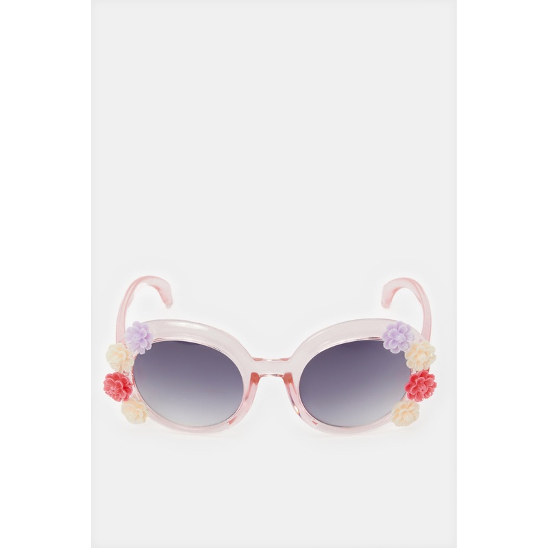 Girls Pink Oversize Embellished Sunglasses