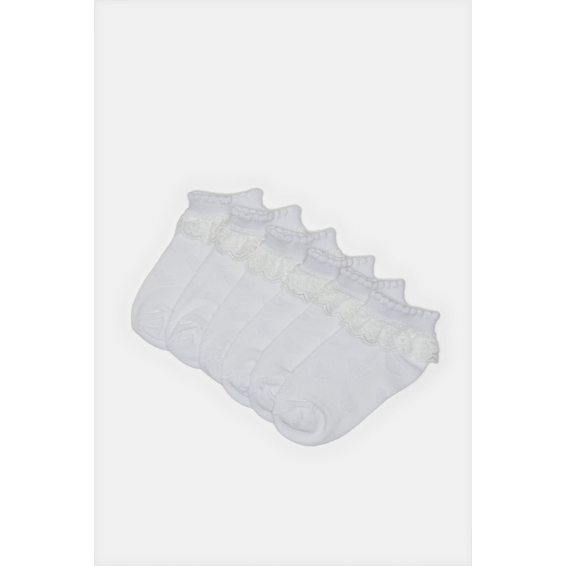 Girls White Lace Ankle Length Socks (3 Pairs)