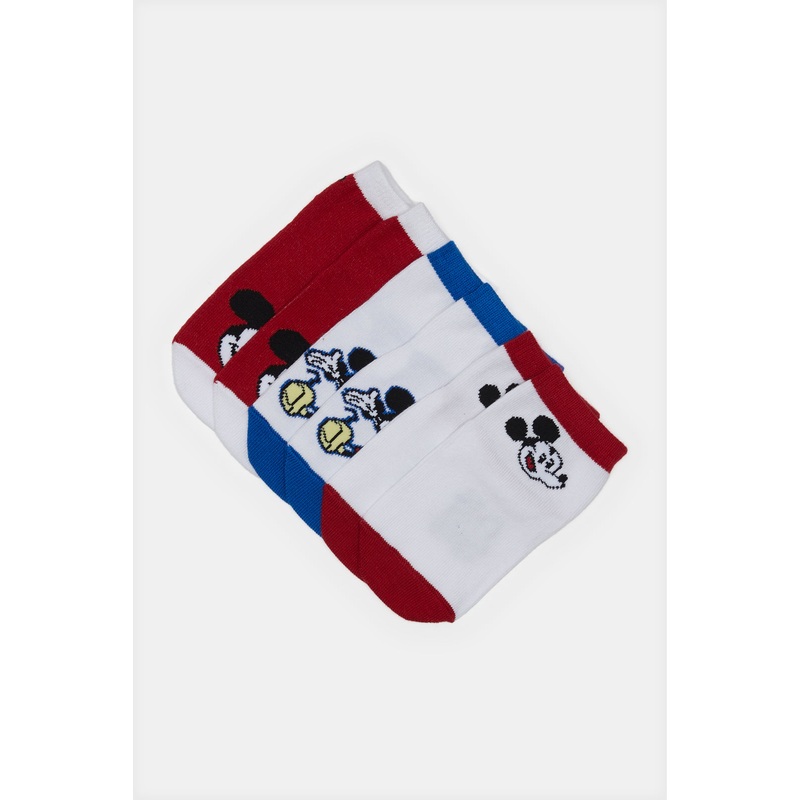 Infant Boys Assorted Mickey Ankle-Length Socks Set (3 Pairs)