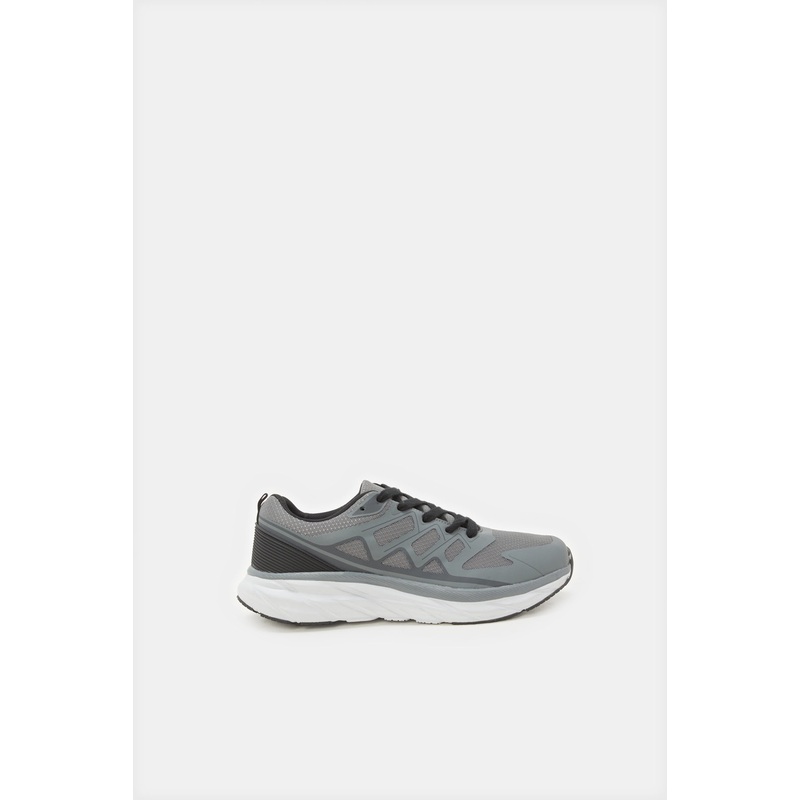 Men Charcoal Material Block Sneakers