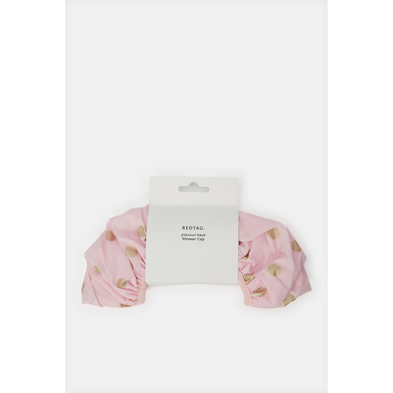 Pink Printed Shower Cap