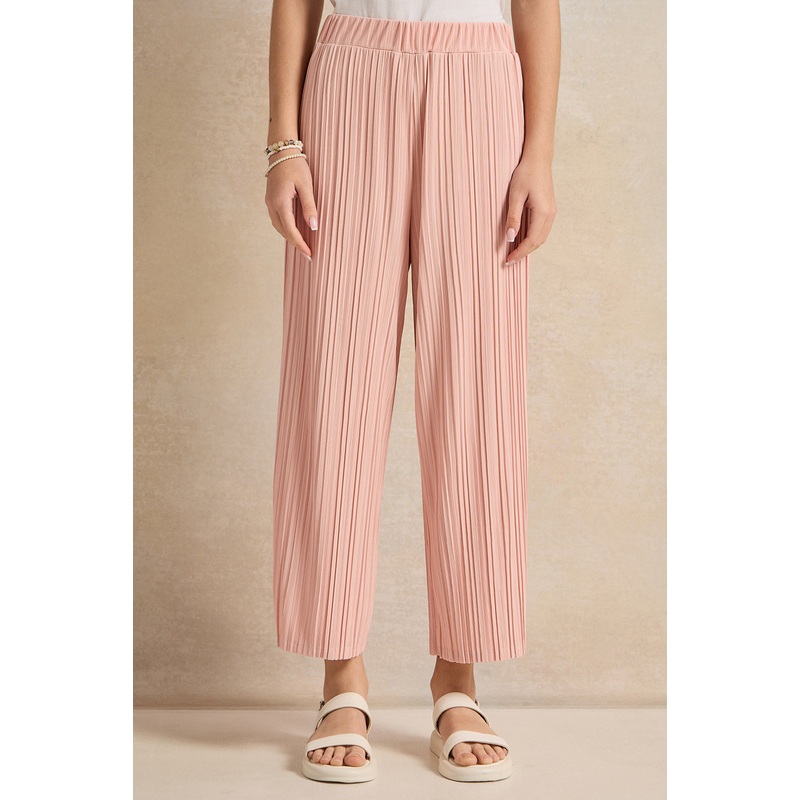 Senior Girls Pink Pleated Pants