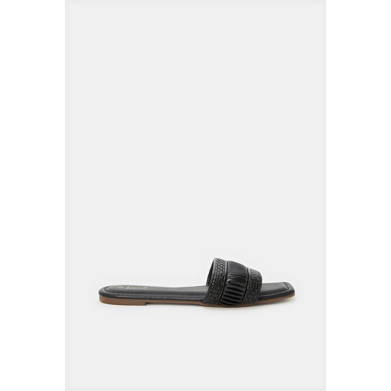 Women Black Textured Mule|EU36|EU37|EU38|EU39|EU40|EU41