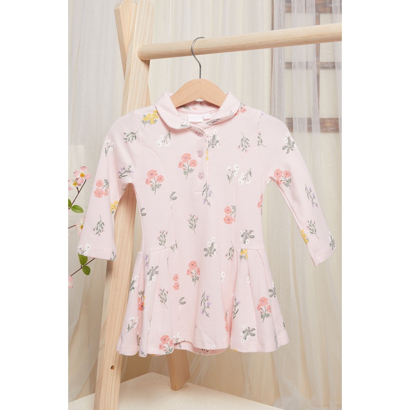 Baby Pink Floral Printed Dress