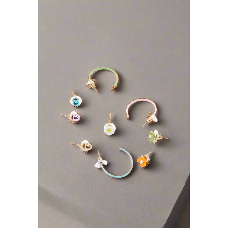 Girls Assorted Embellished Stud Set (9 Pairs)