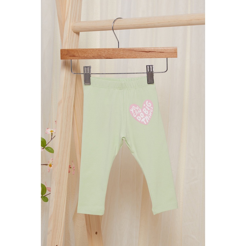 Infant Girls  Green Heart Placement Leggings