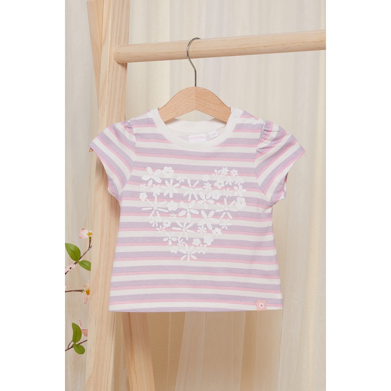 Infant Girls Lilac Stripes T-shirt