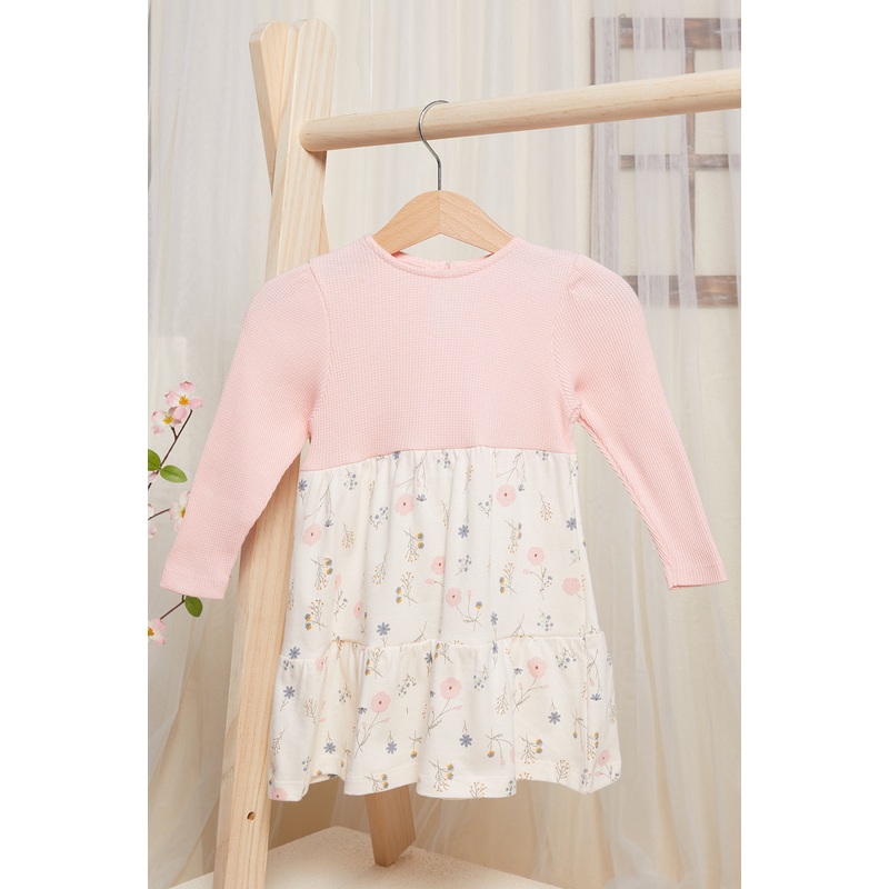 Infant Girls Pink Floral Printed Dress