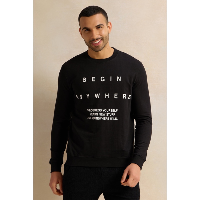 Men Black Printed Sweatshirt|Small|Medium|Large|X-Large|XX-Large