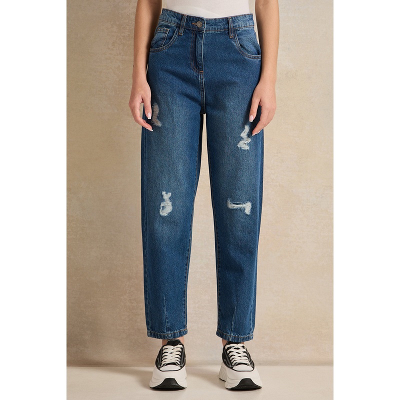 Senior Girls Blue Ripped Jeans