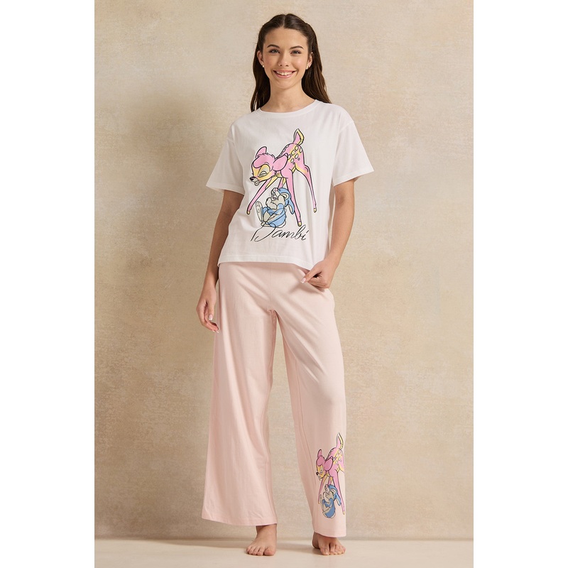 Senior Girls White Bambi Pajama Sets (2 Piece)