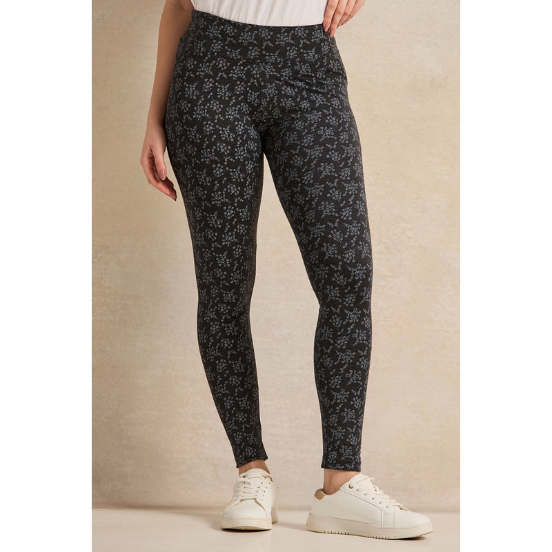 Women Black And Printed Long Length Leggings Pack Of(2Pieces)