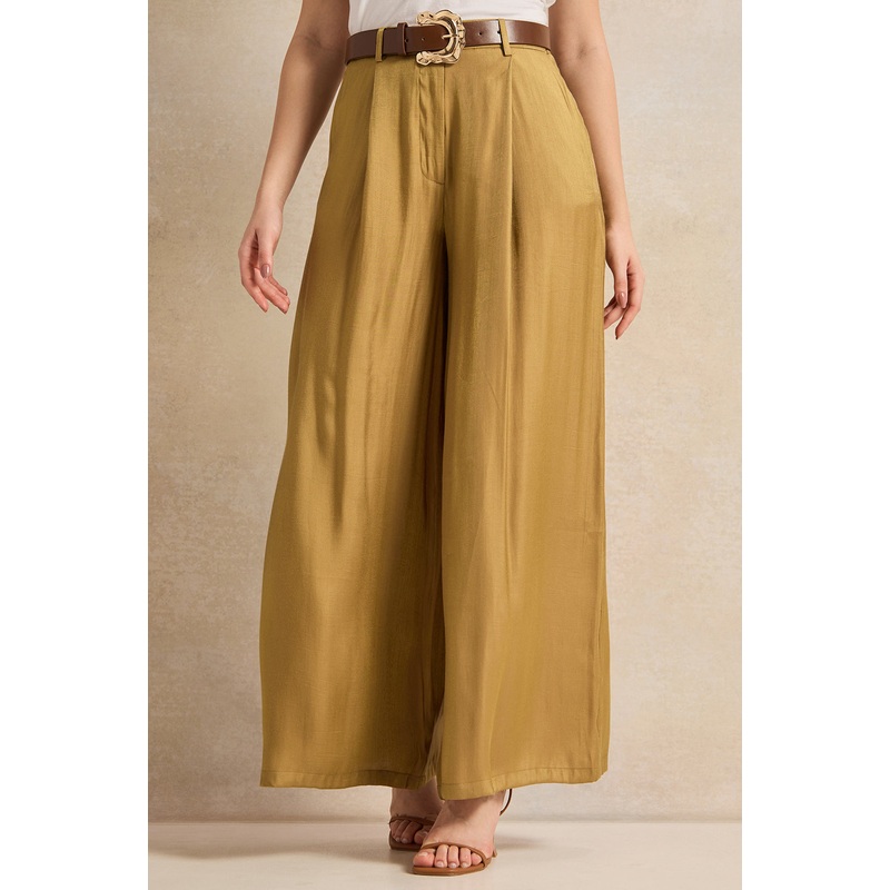 Women Gold Flared Trousers|UK8|UK10|UK12|UK14|UK16|UK18
