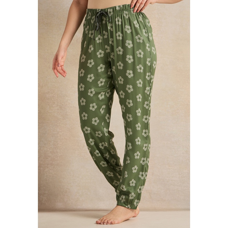 Women Green Printed Pyjama Bottom