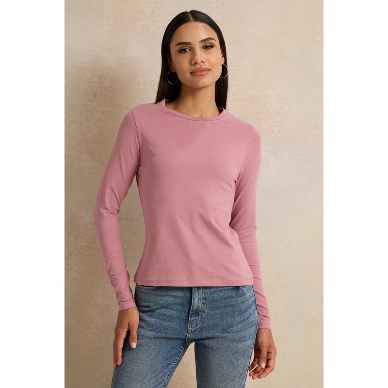 Women Mauve Crew Neck T-Shirt|UK8|UK10|UK12|UK14|UK16|UK18