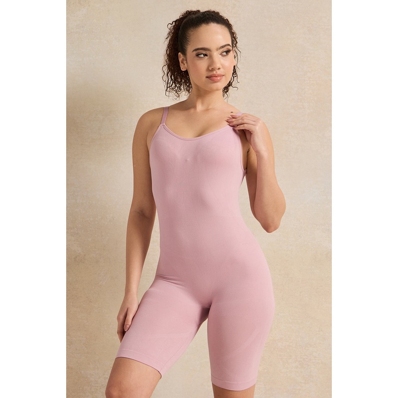 Women Pink Seamless Bodysuit|Small|Medium|Large