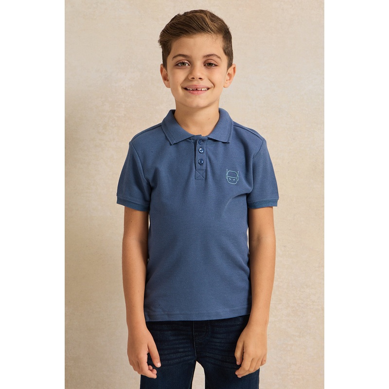 Boys Blue Collared Polo Shirt|2-3 Years|3-4 Years|4-5 Years|5-6 Years|6-7 Years|7-8 Years