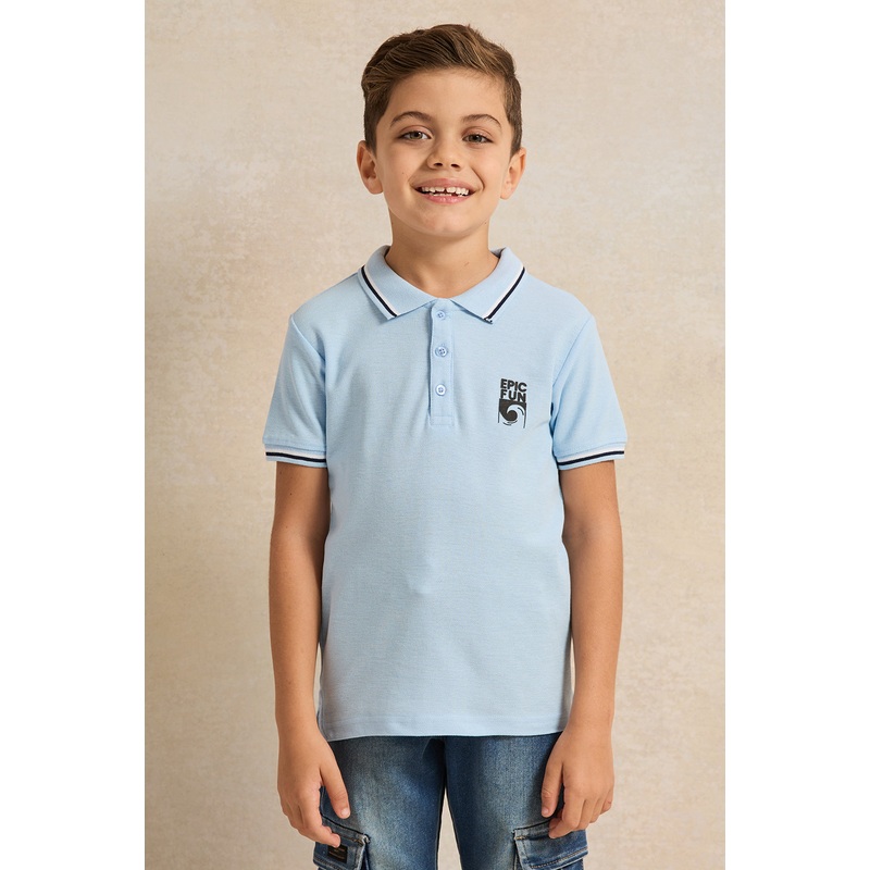 Boys Blue Polo T-Shirt|2-3 Years|3-4 Years|4-5 Years|5-6 Years|6-7 Years|7-8 Years