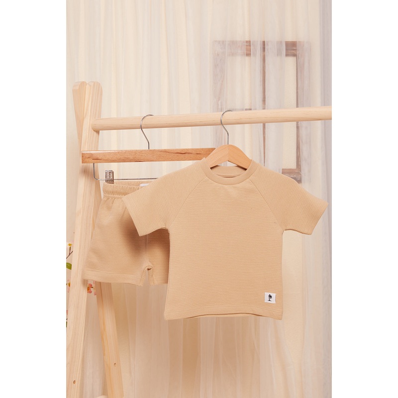 Infant Boys Beige Jacquard Pyjama Set (2 Piece)