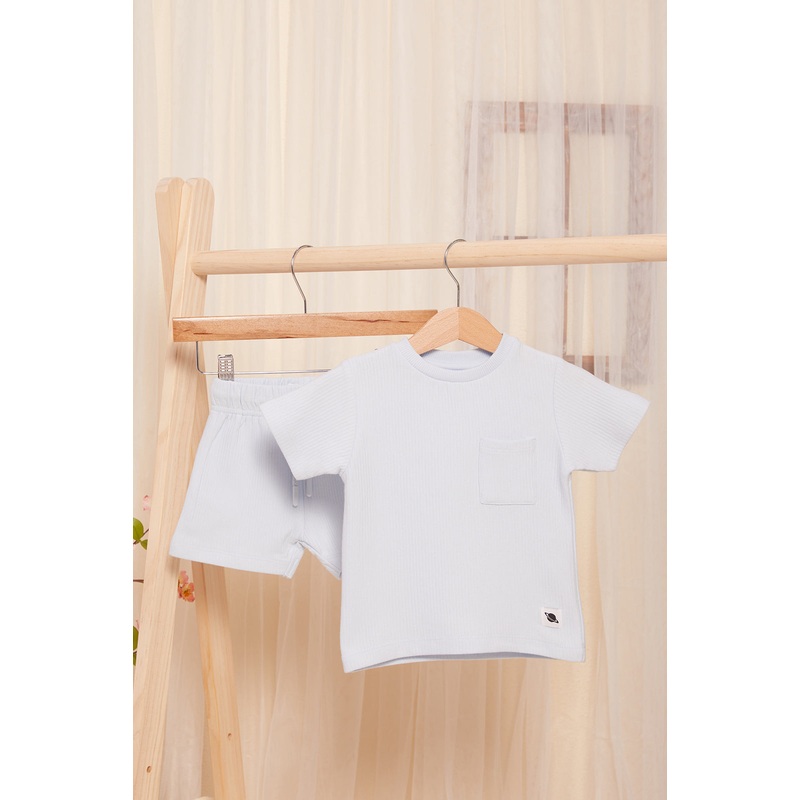 Infant Boys Blue Jacquard Pyjama Set (2 Piece)