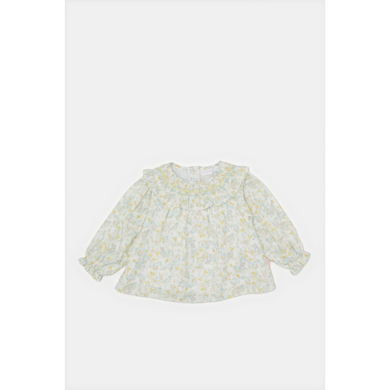 Infant Girls Ivory Printed Blouse