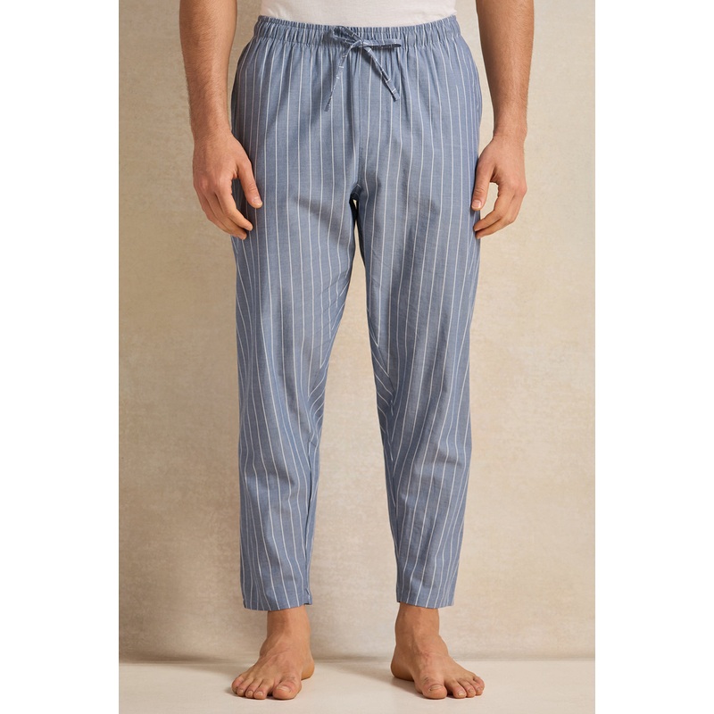 Men Blue Striped Pyjama Bottom