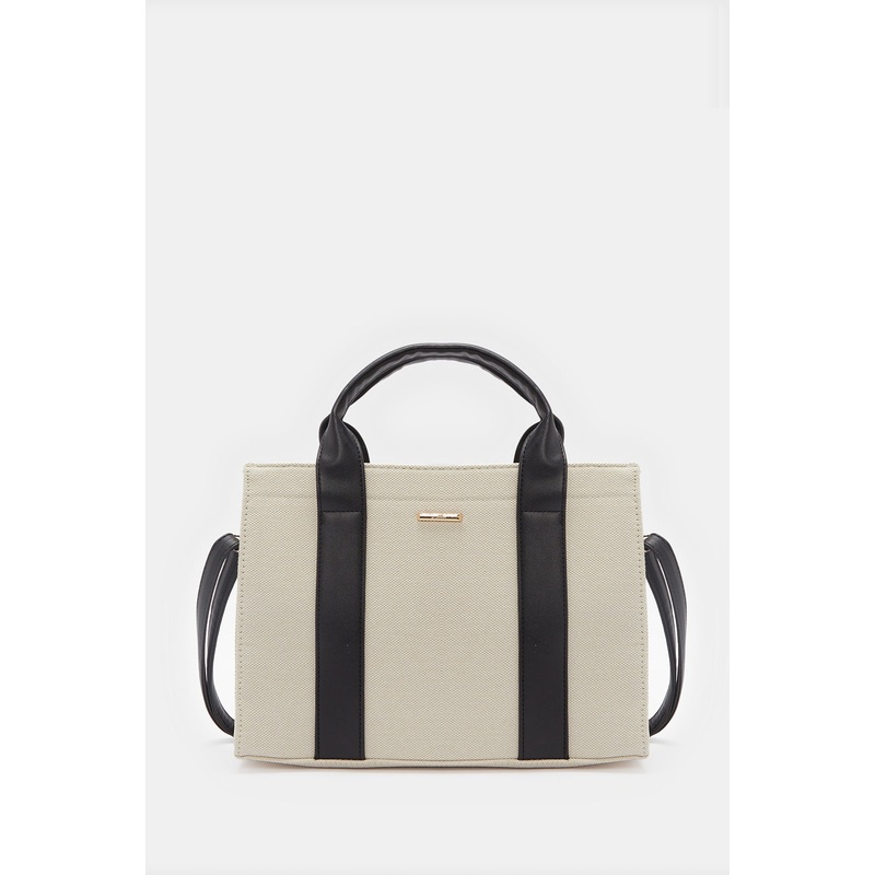 Women Beige Canvas Day Bag