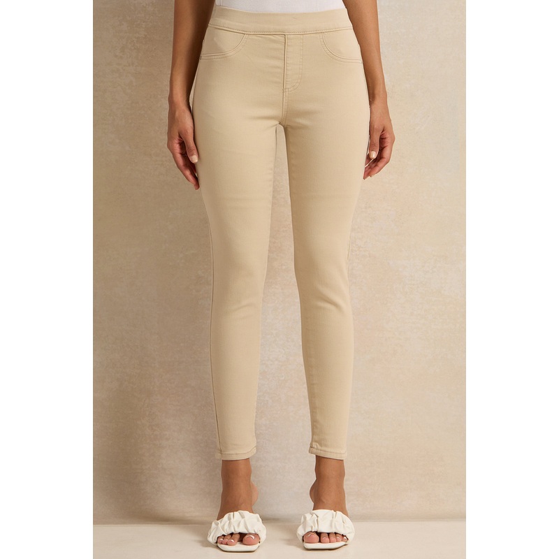 Women Beige Plain Jeggings|UK8|UK10|UK12|UK14|UK16|UK18