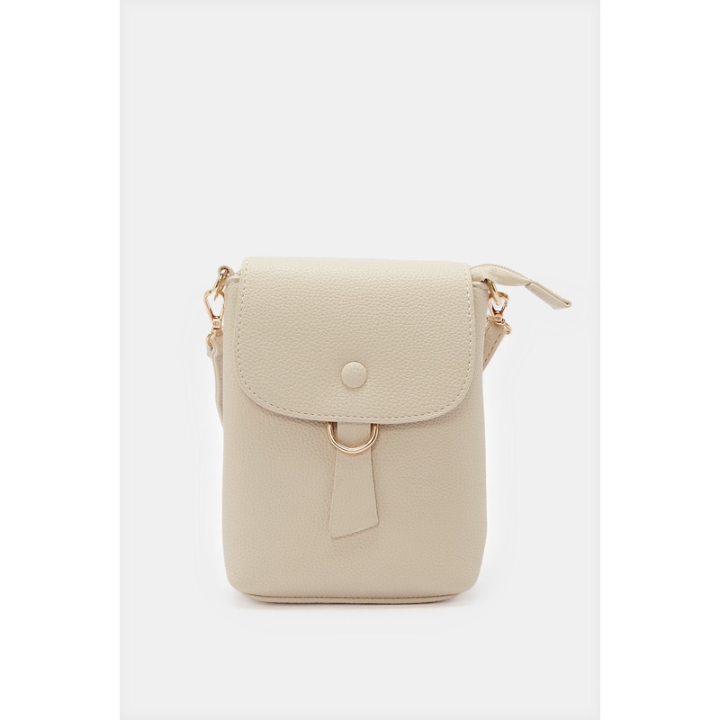 Women Beige Plain Mobile Pouch