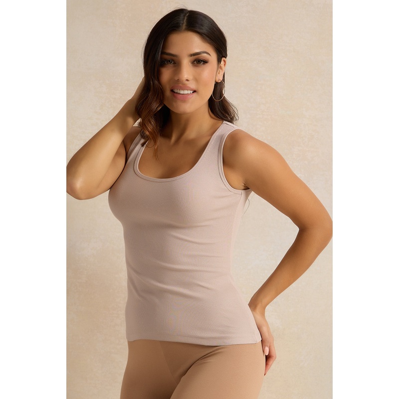 Women Beige Solid Vest|UK8|UK10|UK12|UK14|UK16|UK18