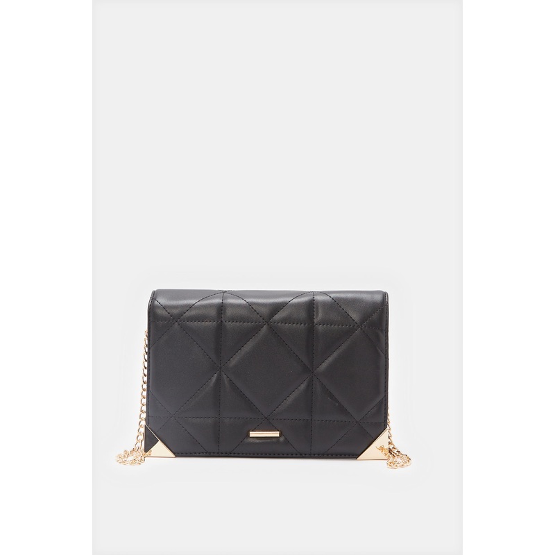 Women Black Quilted Cross Body Bag