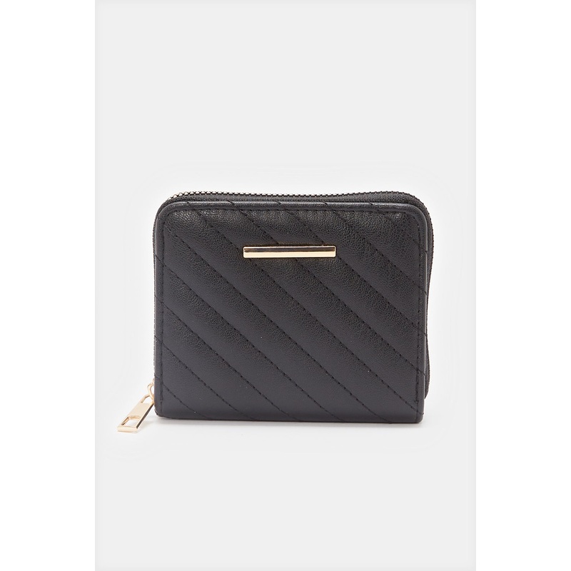 Women Black Textured Purse