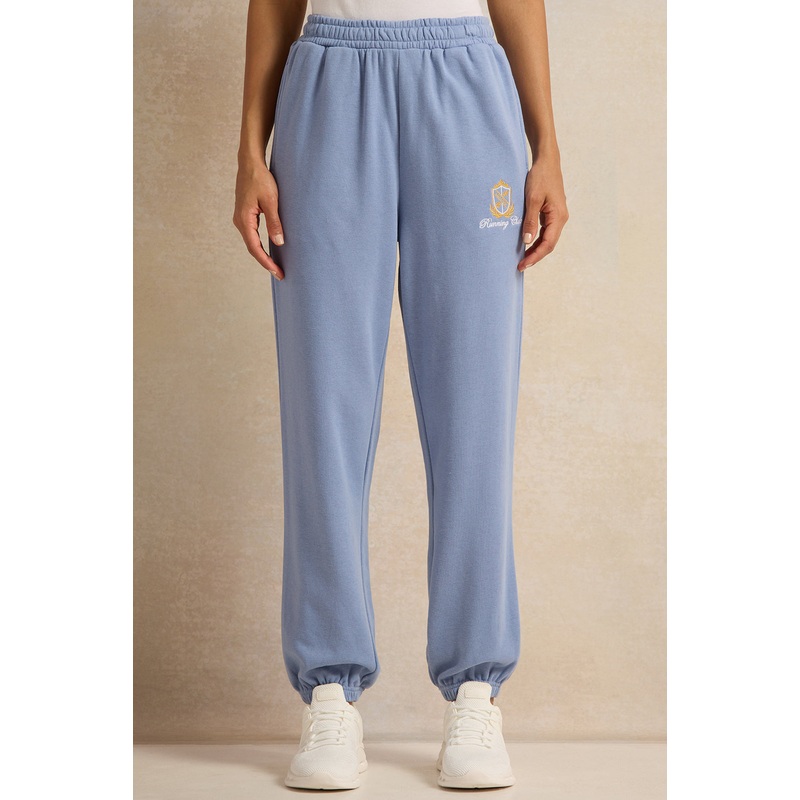 Women Blue Printed Jogger Pants