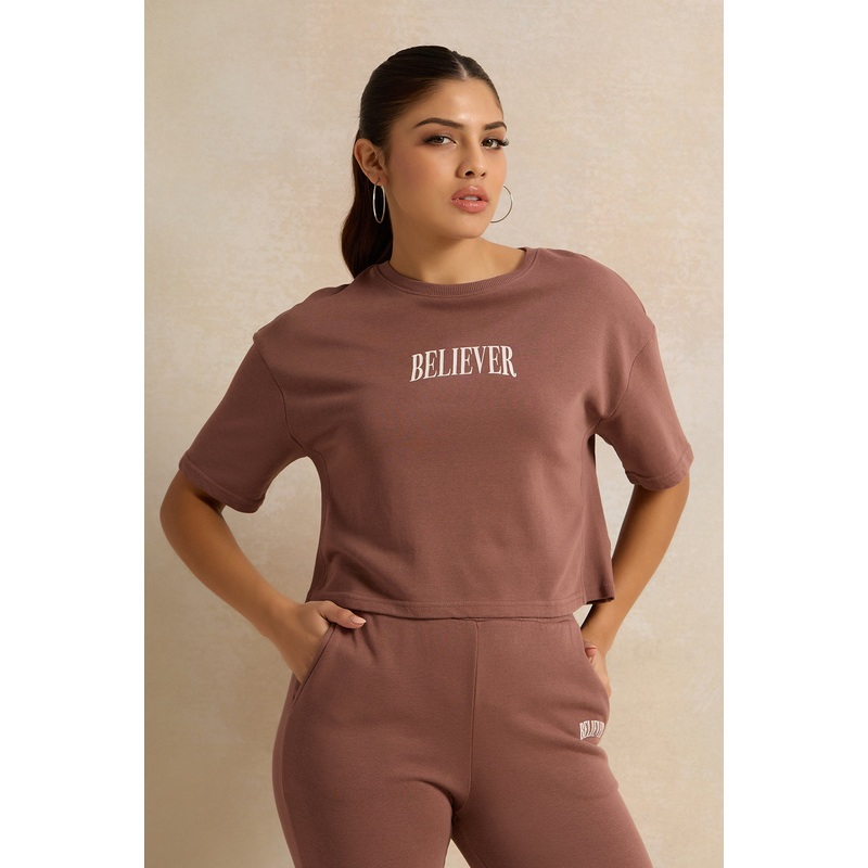 Women Brown Printed T-Shirt|UK8|UK10|UK12|UK14|UK16|UK18