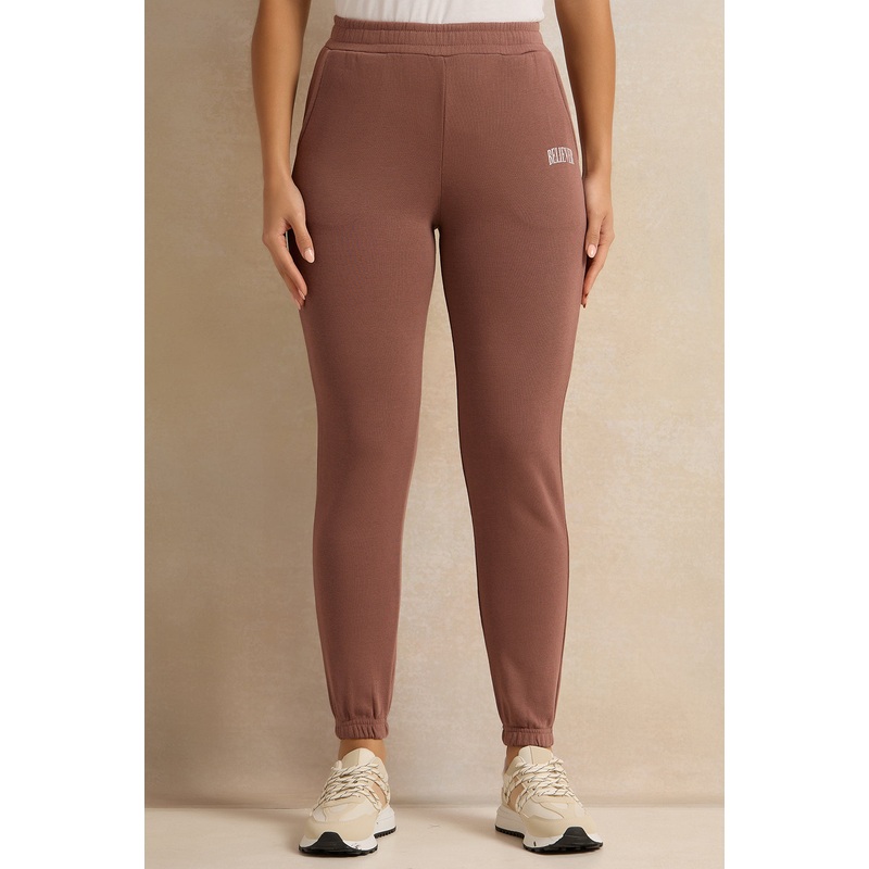Women Brown Solid Active Pants