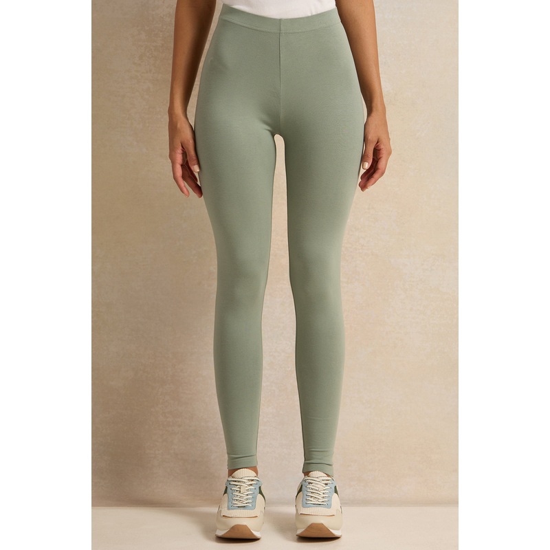 Women Green Long Length Leggings