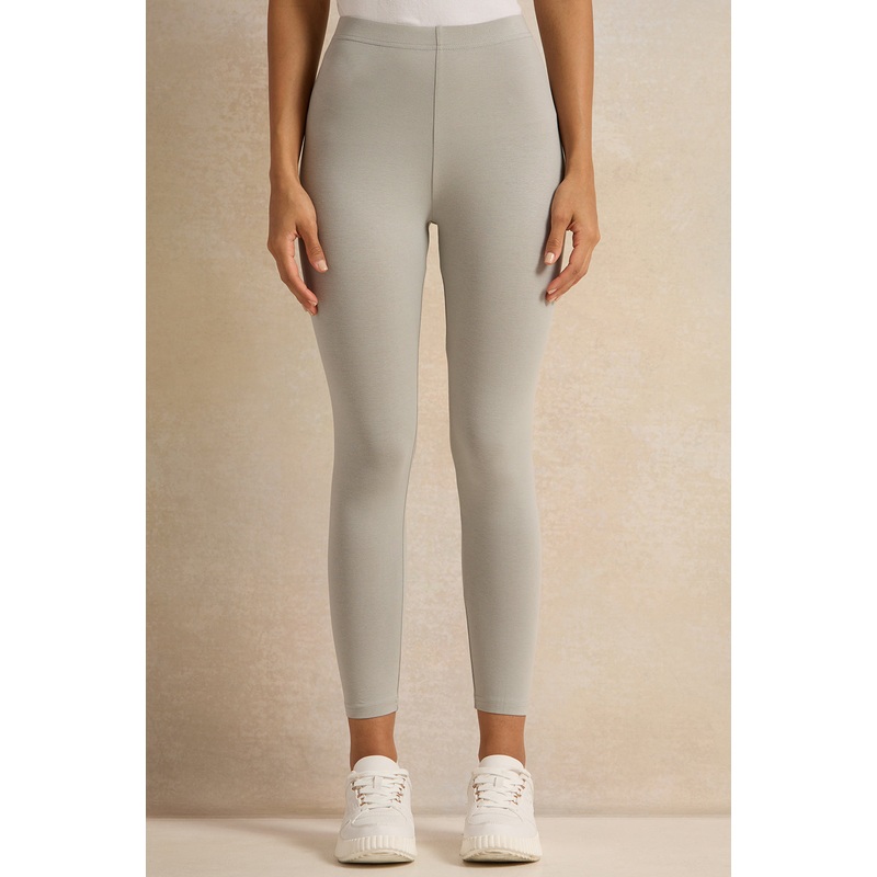 Women Grey Leggings Set (Pack Of 2)