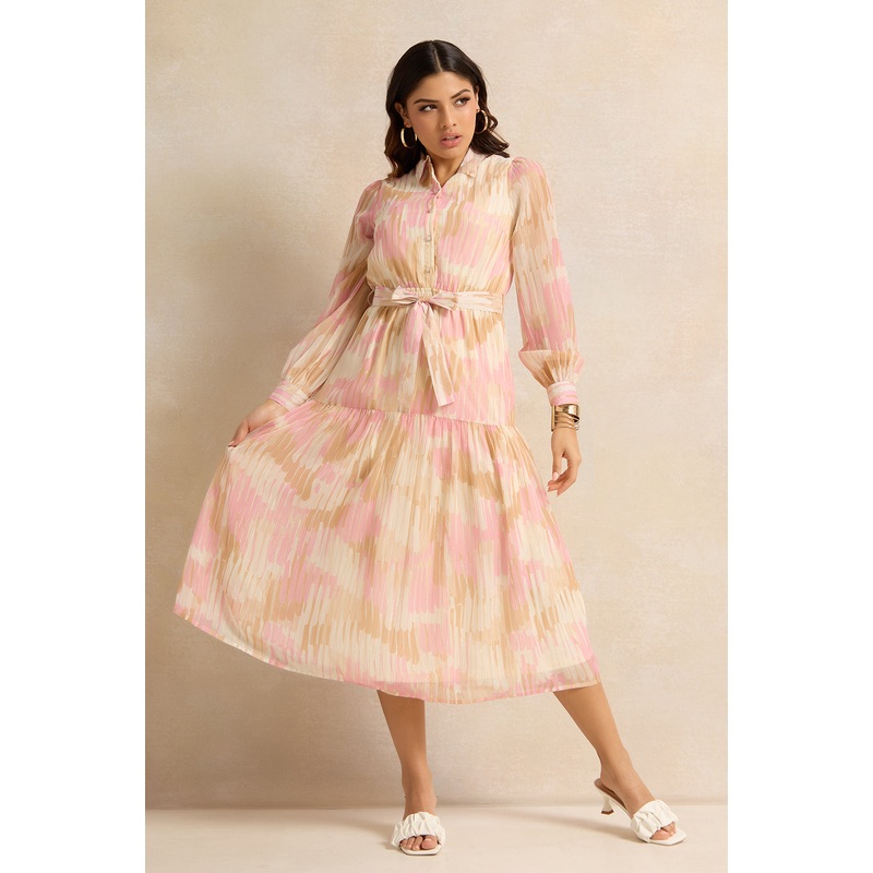 Women Multicolour Printed Tired Maxi Dress