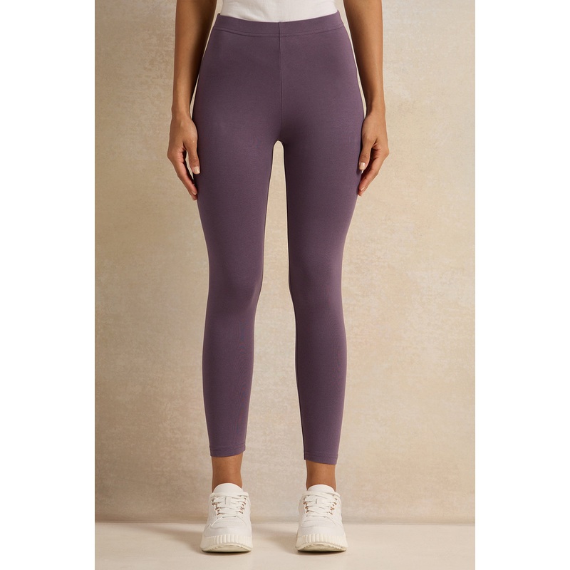 Women Purple Leggings Set (Pack Of 2)