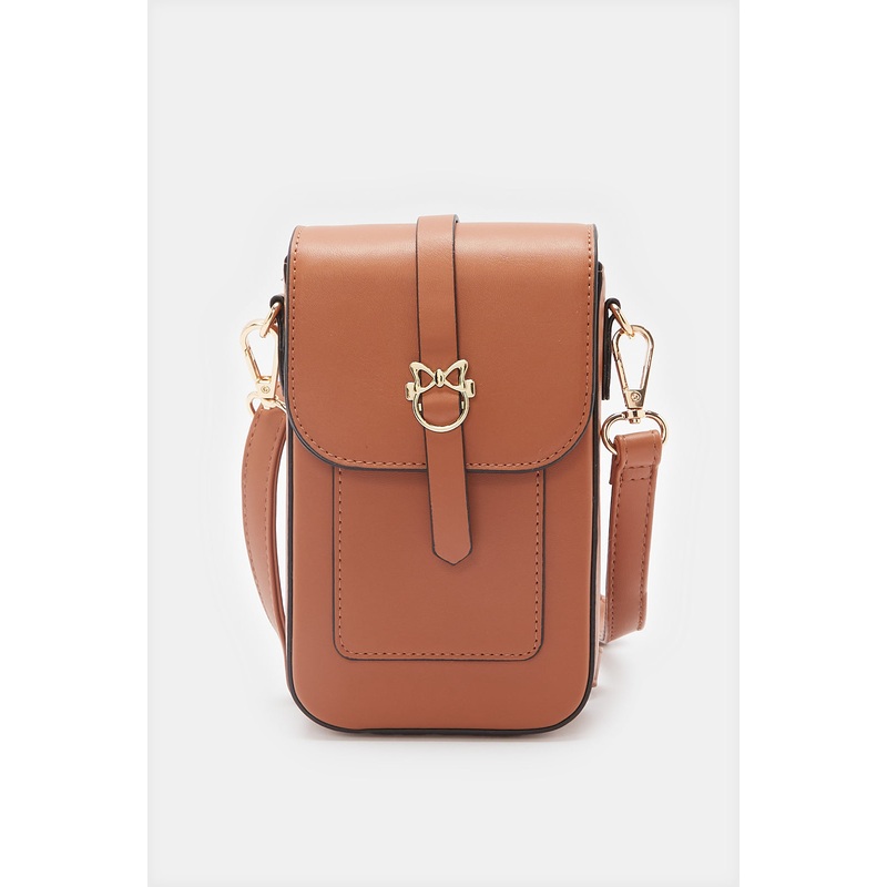 Women Tan Embellished Mobile Case