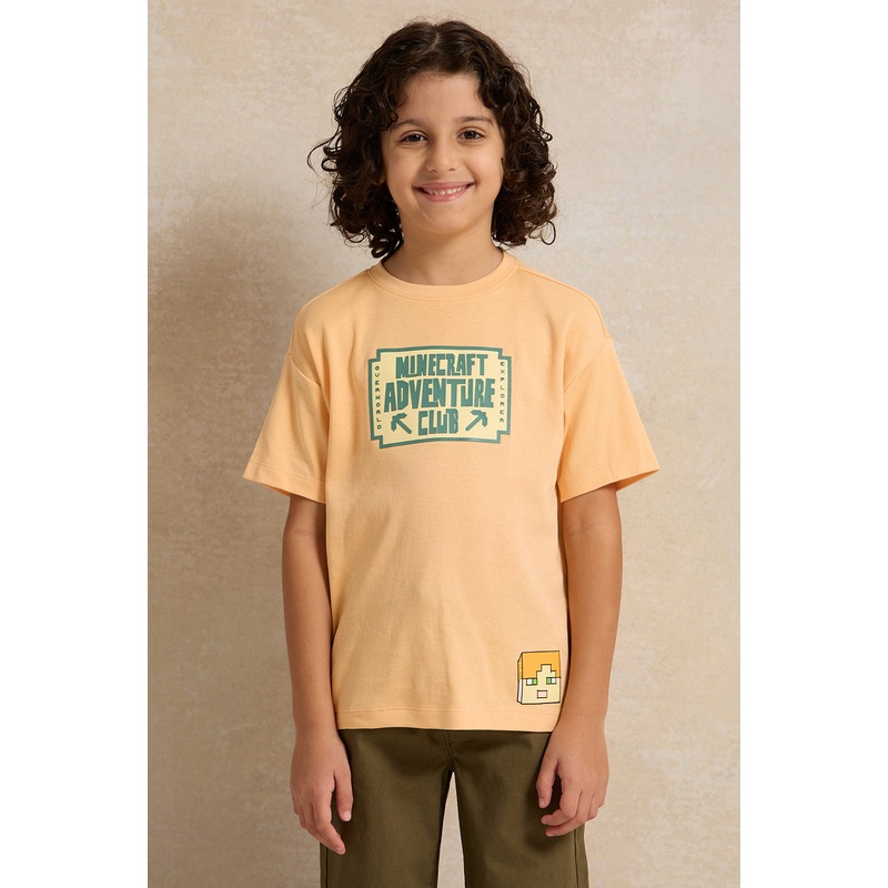 Boys Orange Minecraft T-Shirt|2-3 Years|3-4 Years|4-5 Years|5-6 Years|6-7 Years|7-8 Years