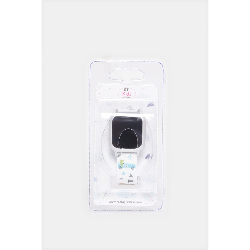 Boys White Printed Digital Watch