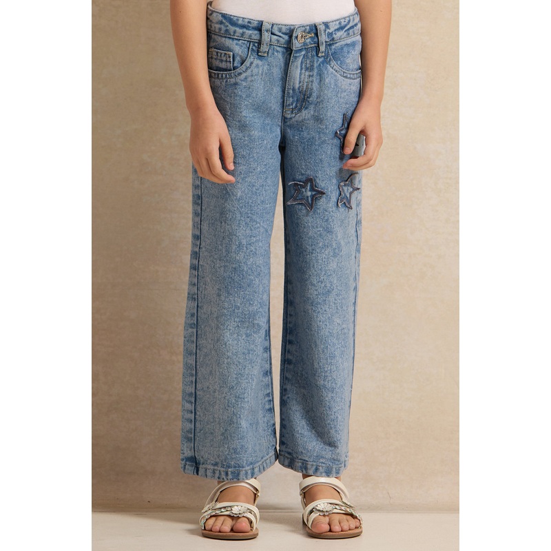 Girls Blue Wide Leg Jeans|2-3 Years|3-4 Years|4-5 Years|5-6 Years|6-7 Years|7-8 Years