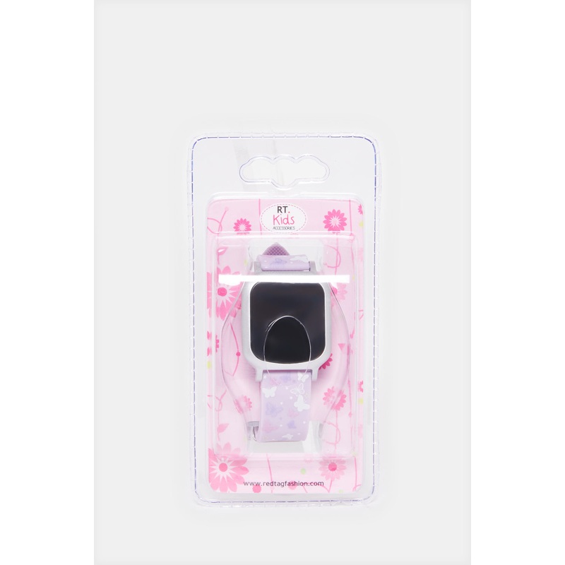 Girls Purple Printed Digital Watch