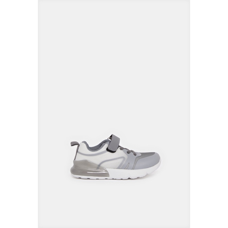 Infant Boys Grey Velcro Strap Sneakers